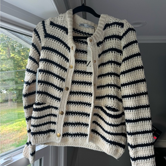 NWT Zara knit striped cardigan - Picture 5 of 7